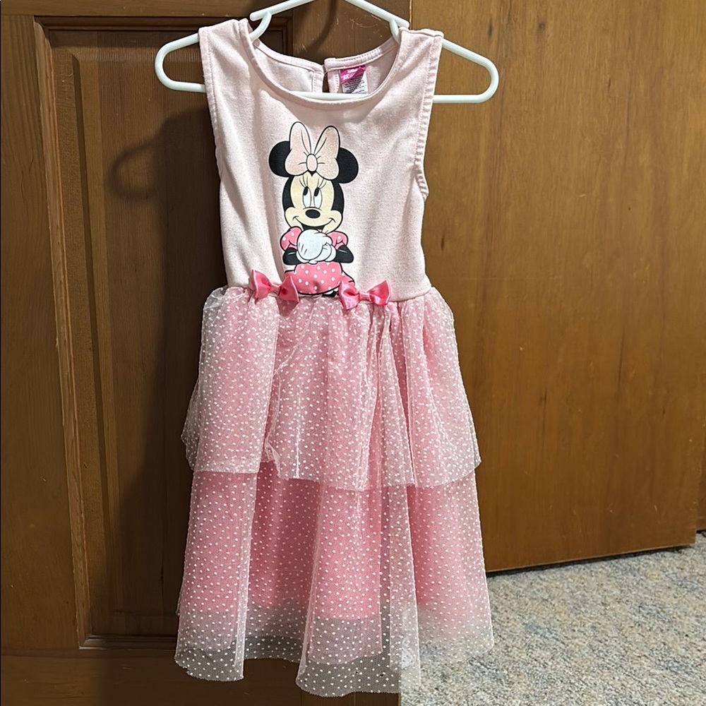 Pink Minnie Mouse Dress with Polka Dot Tulle